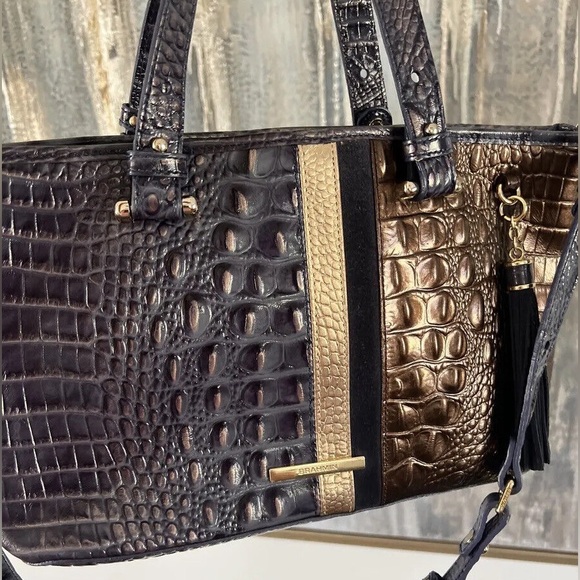 Brahmin Purse Blue Multi Asher Color Combo Tassel Fringe Shoulder Bag - Picture 4 of 13